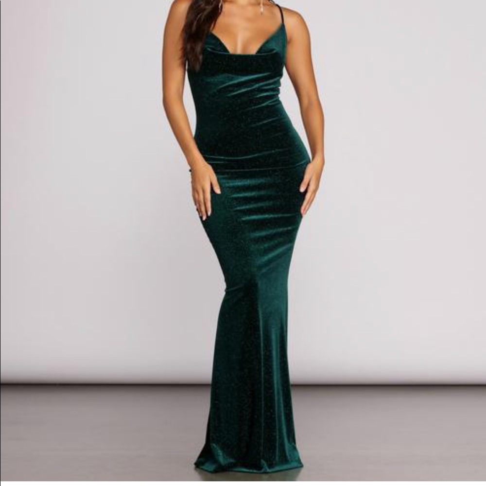 Windsor Jolene Formal Glitter Velvet Dress